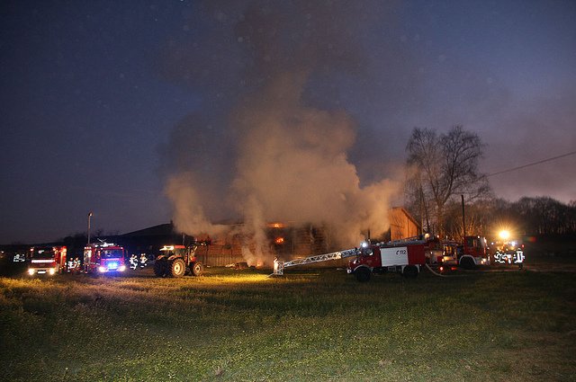 Gro&szlig;brand im Strohlager